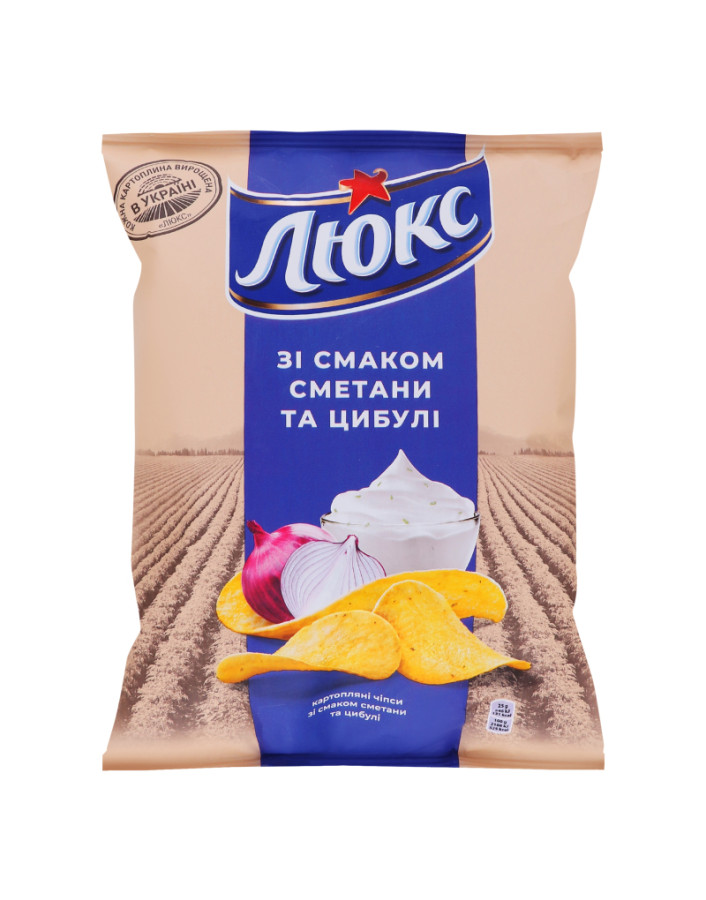 Чипси Люкс СМЕТАНА та ЦИБУЛЯ, 133 г
